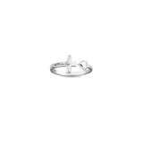 Sterling Silver Crucifix Ring with Heart, One Size Fits Most