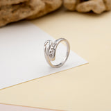 Sterling Silver Wrap Ring - Grace and Cut Out Cross, One Size Fits Most