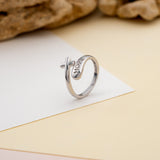 Sterling Silver Wrap Ring - Hope and Simple Cross, One Size Fits Most