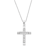 Raised Center Cross with CZ Accents