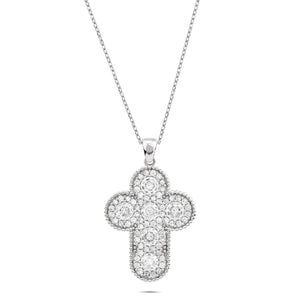 Rounded Cross with CZ Accents