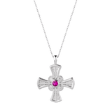 Saint Cuthbert Cross Sterling Silver Pendant Necklace
