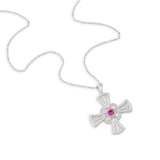 Saint Cuthbert Cross Sterling Silver Pendant Necklace