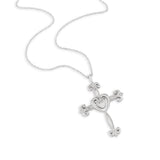 Heart Cross Sterling Silver Necklace