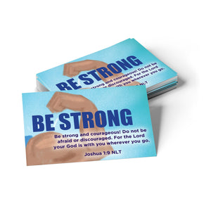 Children's Pass Along Scripture Cards - Be Strong, Pack of 25 - With Stand