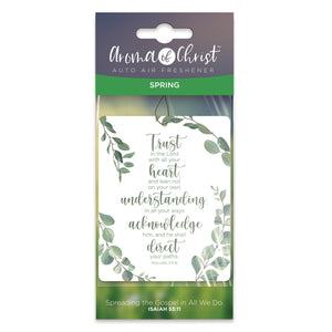 Air Freshener Trust in the Lord with all your heart - Proverbs 3:5-6 - Spring