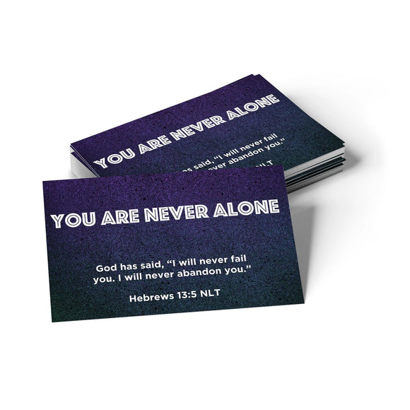 Children's Pass Along Scripture Cards - You Are Never Alone, Pack of 25 - With Stand