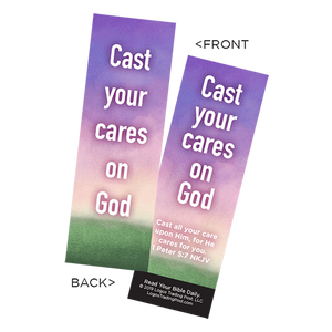 Children's Christian Bookmark, Cast Your Cares on God, 1 Peter 5:7 - Pack of 25 - Christian Bookmarks