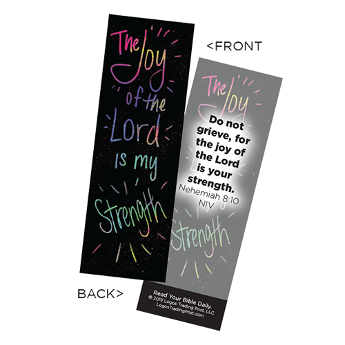 Children's Christian Bookmark, The Joy of the Lord is My Strength, Nehemiah 8:10 - Pack of 25 - Christian Bookmarks