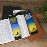 A righteous man walks in integrity - Proverbs 20:7 Woven and Tasseled Bookmark Set