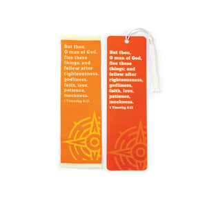 O man of God - 1 Timothy 6:11 Woven and Tasseled Bookmark Set