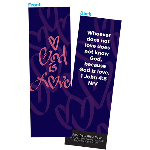 Children and Youth Bookmark, God is Love, 1 John 4:8, Pack of 25, Handouts for Classroom, Sunday School, and Bible Study