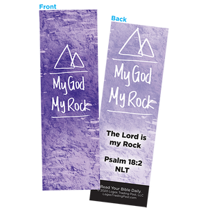 Children and Youth Bookmark, My God My Rock, Psalm 18:2, Pack of 25, Handouts for Classroom, Sunday School, and Bible Study