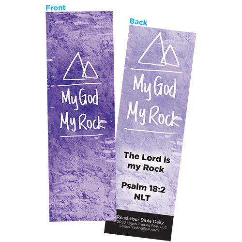 Children and Youth Bookmark, My God My Rock, Psalm 18:2, Pack of 25, Handouts for Classroom, Sunday School, and Bible Study