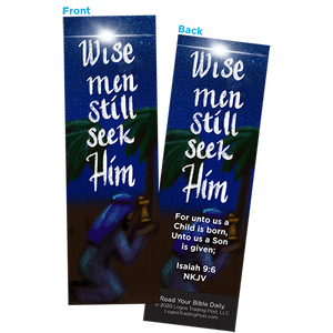 Children and Youth Bookmark, Christmas, Wise Men Still Seek Him, Isaiah 9:6, Pack of 25, Handouts for Classroom, Sunday School, and Bible Study