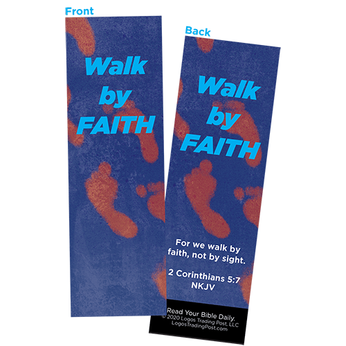 Children and Youth Bookmark, Walk by Faith, 2 Corinthians 5:7, Pack of 25, Handouts for Classroom, Sunday School, and Bible Study