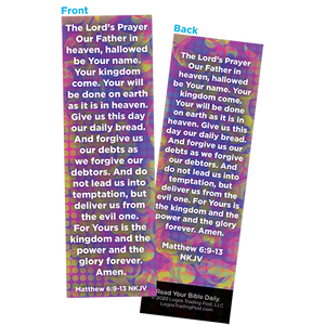 Children and Youth Bookmark, The Lord's Prayer, Matthew 6:9-13, Pack of 25, Handouts for Classroom, Sunday School, and Bible Study