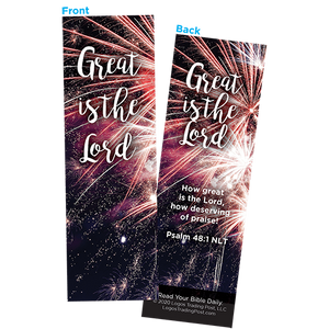 Children and Youth Bookmark, Great is the Lord, Psalm 48:1, Pack of 25, Handouts for Classroom, Sunday School, and Bible Study