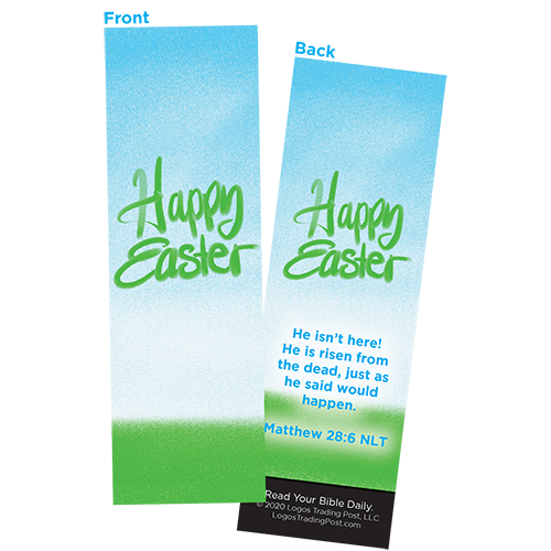 Children and Youth Bookmark, Happy Easter, Matthew 28:6, Pack of 25, Handouts for Classroom, Sunday School, and Bible Study