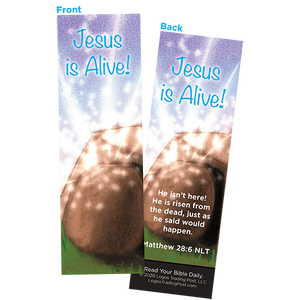 Children and Youth Bookmark, Easter, Jesus is Alive (Empty Tomb), Matthew 28:6, Pack of 25, Handouts for Classroom, Sunday School, and Bible Study
