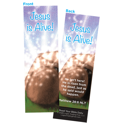 Children and Youth Bookmark, Easter, Jesus is Alive (Empty Tomb), Matthew 28:6, Pack of 25, Handouts for Classroom, Sunday School, and Bible Study