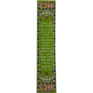 Fruit of the Spirit, Woven Fabric Christian Bookmark, Silky Soft Galatians 5:22-23 Bookmarker for Novels Books and Bibles, Traditional Turkish Woven Design, Flexible Memory Verse Bookmark Gift