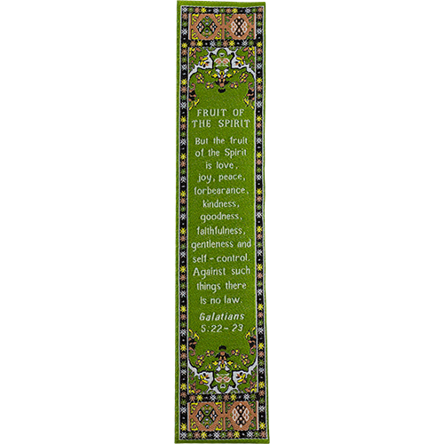 Fruit of the Spirit, Woven Fabric Christian Bookmark, Silky Soft Galatians 5:22-23 Bookmarker for Novels Books and Bibles, Traditional Turkish Woven Design, Flexible Memory Verse Bookmark Gift