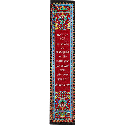 Woven Fabric Christian Bookmark: God is With You - Joshua 1:9