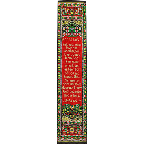 Woven Fabric Christian Bookmark: Let Us Love One Another - 1 John 4:7-8