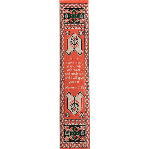 I Will Give You Rest, Woven Fabric Christian Bookmark - Matthew 11:28