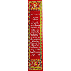 Mother's Bookmarks, Woven Fabric Christian Bookmark, Motherhood, They Will Call Me Blessed, Silky Soft Luke 1:46-49 Bookmarker for Novels Books and Bibles, Traditional Turkish Design, Flexible Bookmark Gift for Mom