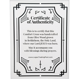 Deluxe Handheld Prayer Comfort Cross (M) in Red Velvet Certificate of Authenticity