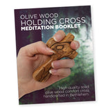 Deluxe Handheld Prayer Comfort Cross (M) in Red Velvet meditation booklet