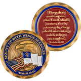 Front and back of Mount Up with Wings as Eagles Christian Challenge Coin