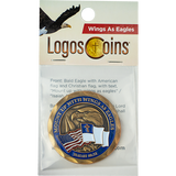 Mount Up with Wings as Eagles Christian Challenge Coin in packaging 