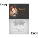 Front and back of purity prayer card