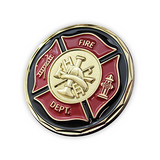 Firefighter Appreciation Gold Plated Challenge Coin front slightly tilted