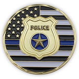  Front: Police Department Shield and thin blue line