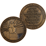 Front and back of Resurrection of Jesus Antique Gold-Plated Religious Challenge Coin