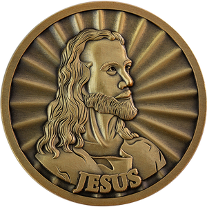 Antique Gold-Plated Religious Challenge Coin Head of Christ
