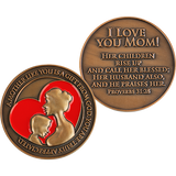 Front and back of Mother's Appreciation Antique Gold Plated Challenge Coin