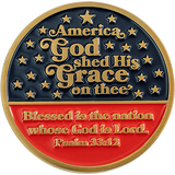 God Bless America Christian Religious Antique Gold Plated Coin