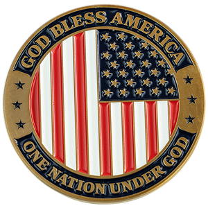 God Bless America Christian Religious Antique Gold Plated Coin