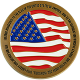 Back: American flag, with text "I pledge allegiance to the flag of the United States of America, and to the republic for which it stands, on nation under God, indivisible, with liberty and justice for all."