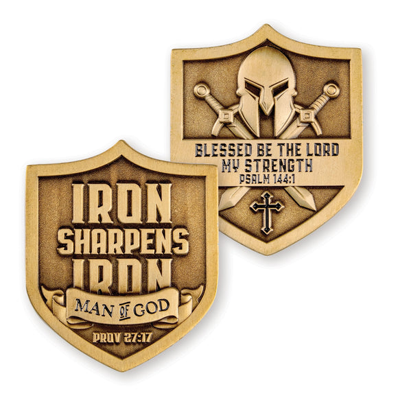 Iron Sharpens Iron Shield Challenge Coin Shield Crest