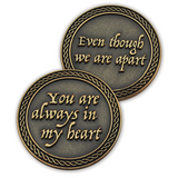 Front and back of You Are Always In My Heart Romantic Love Expression Antique Gold Plated Coins