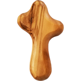 Small Certified Holy Land Olive Wood Handheld Comfort Cross from Israel