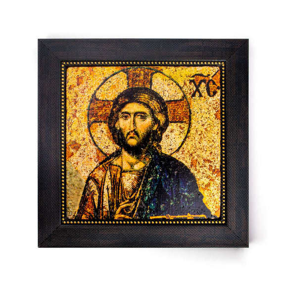 The Christ Pantocrator,  Deesis Mosaic, Hagia Sophia Framed Stone Icon