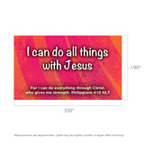 Children's Pass Along Scripture Cards - I Can Do All Things With Jesus, Pack of 25 - With Stand