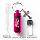 Catholic Holy Water Bottle Keychain Kit - Pink